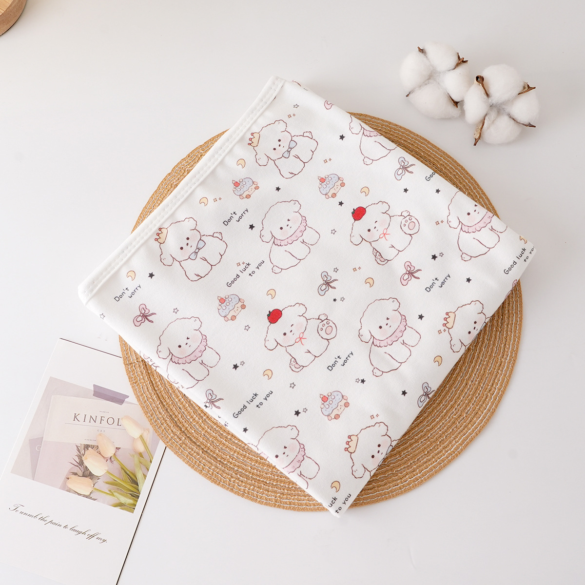 Crown dog [5a antibacterial combed cotton - bound edge style]