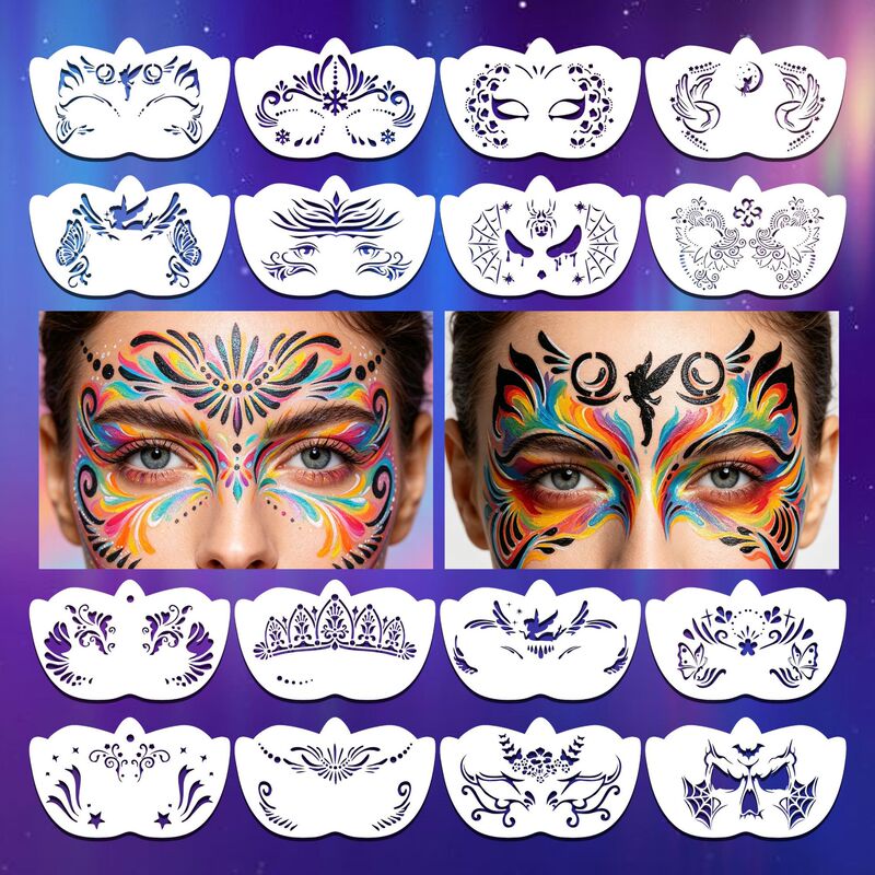 Cross-Border Amazon Children's Face Painting Stencil Stage Makeup Face Painting Eye Corner DIY Stencil Mold