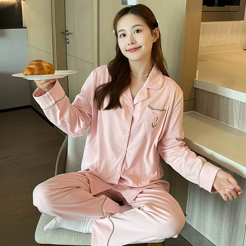 月子服纯棉秋冬孕妇睡衣套装产前孕妇装产后外穿喂奶衣全棉哺乳衣