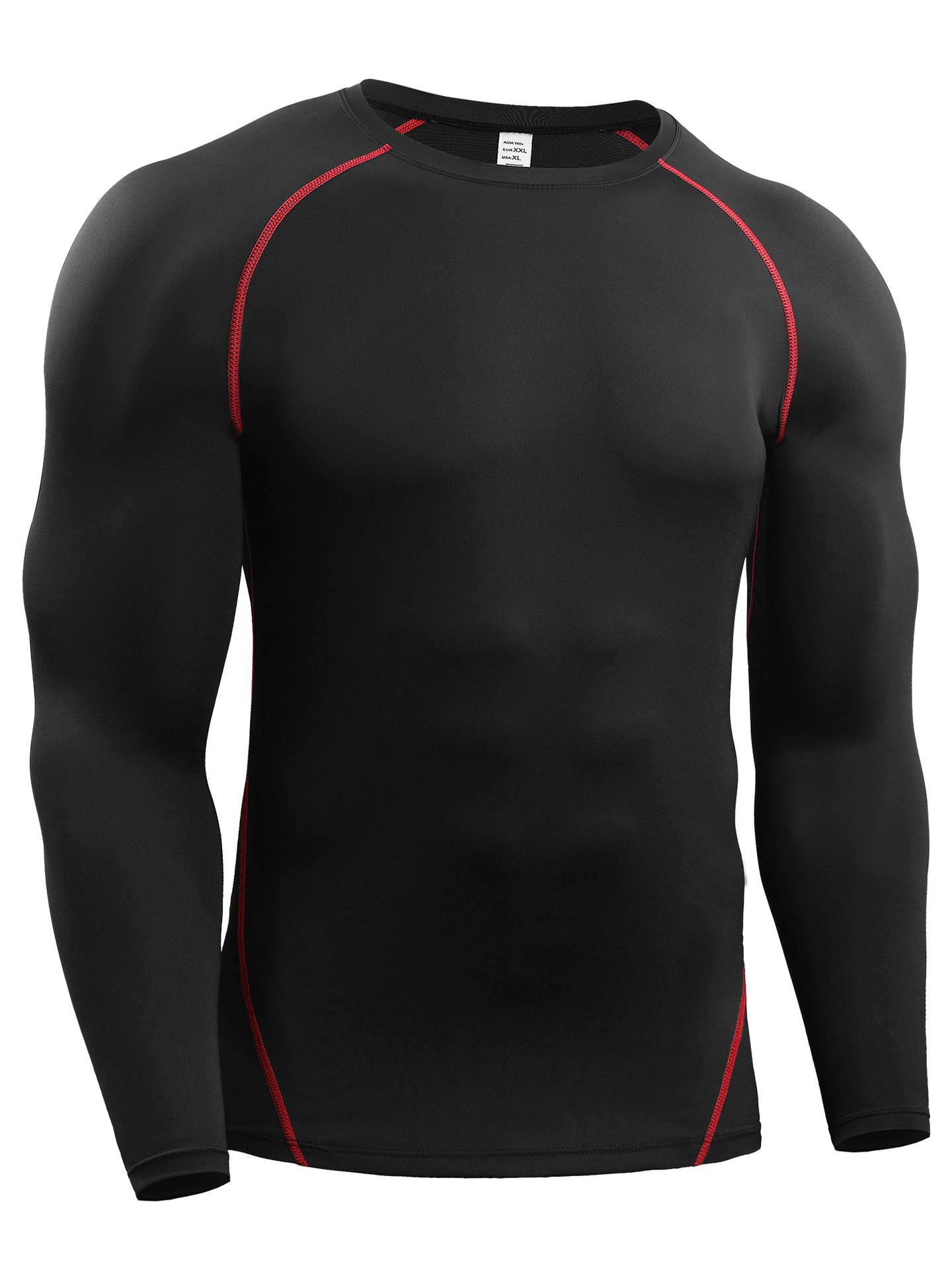 Medias deportivas de fitness de manga larga para hombres camiseta elástica de compresión de secado rápido baloncesto entrenamiento ejercicio músculo top