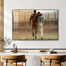 2022卡塔爾世界球星宣傳海報裝飾畫梅西掛畫C羅明星酒吧卧室壁畫