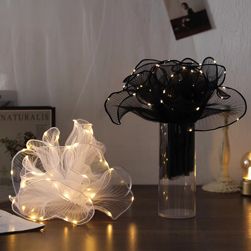 Lighted Spray Gauze Korean Style Small Fragrant Style Flower Wrapping Lined with Lotus Leaf Gauze Wavy Gauze Pleated Edge Floral Flower Packaging Gauze Lighted Spray Gauze Korean Style Small Fragrant Style Flower Wrapping Lined with Lotus Leaf Gauze Wavy Gauze Pleated Edge Floral Flower Packaging Gauze