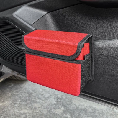 Car storage bag/box Box Foldableing Covered Hanging Seat - waterproof-with-cover-red