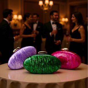 2024 Ladies European and American New Shoulder Crossbody Bag Special-Shaped Shell Acrylic Bag Fashion Wedding Dinner Clutch Bag