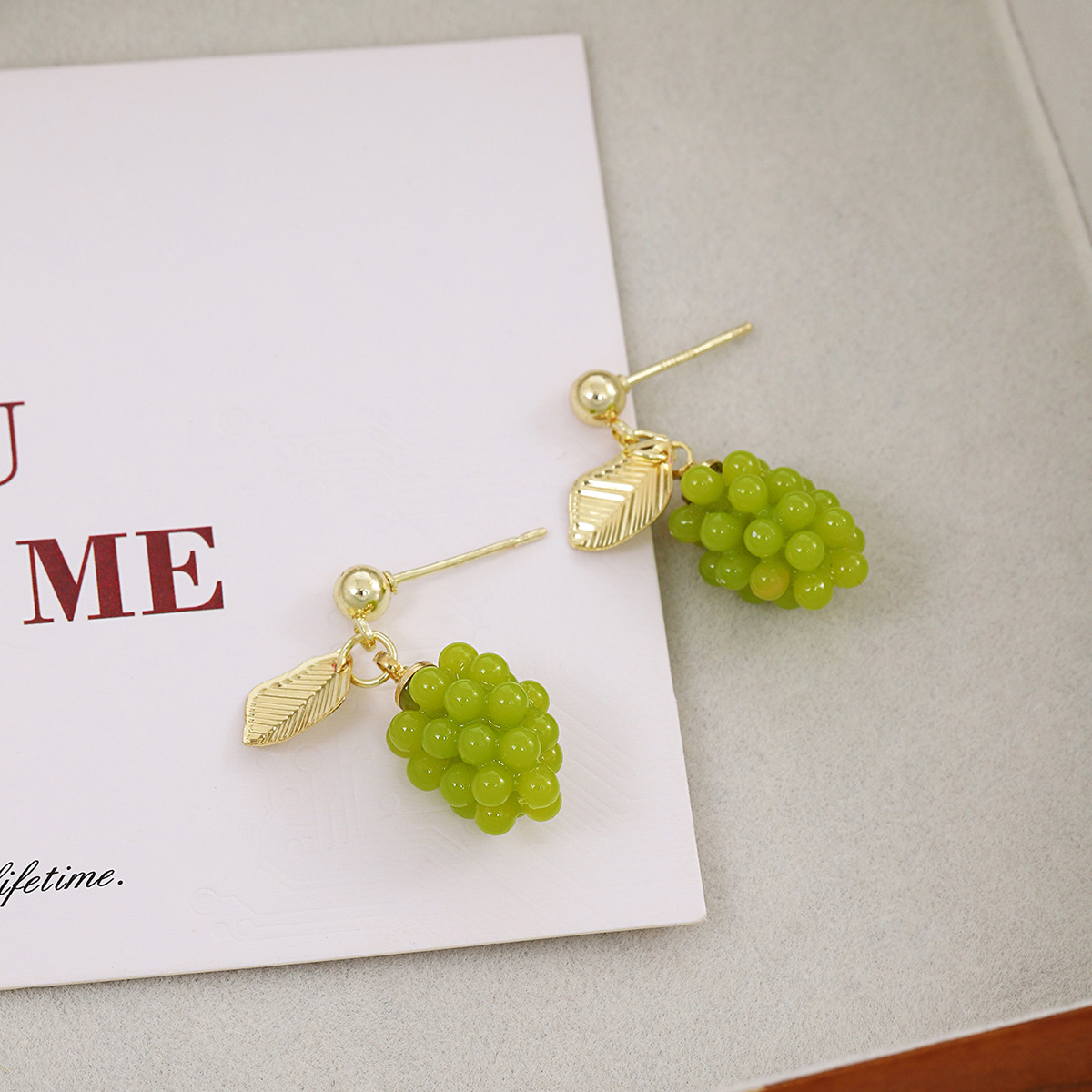 Grape Pattern 1 Pair Vacation Classic Style Grape Resin Drop Earrings