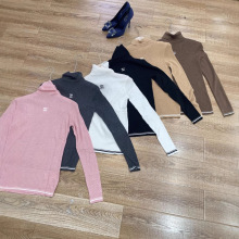 2025秋冬女高领纯色长袖套头宽松翻领毛衣羊毛打底衫