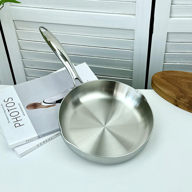 Chockmen Zhuo Deming 18/10 acero inoxidable 20cm sartén 2mm grueso sin recubrimiento sartén física