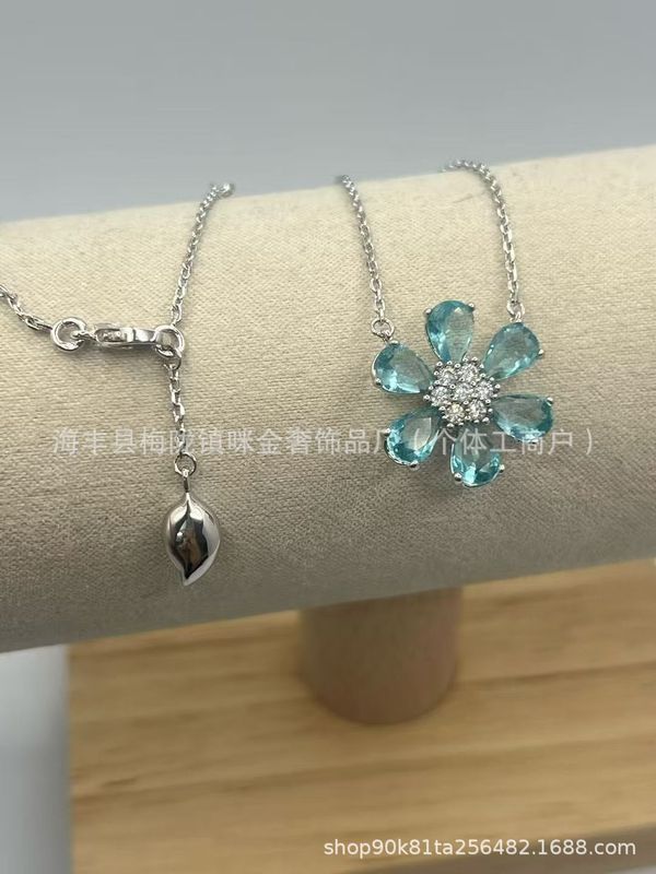 梵家夏威夷之花项链女新款高级感彩色水晶花朵锁骨链跨境一件代发|undefined