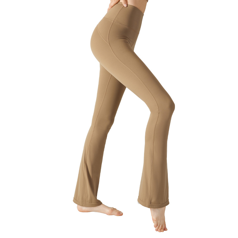 Pantalones de yoga micro acampanados europeos y americanos cintura alta Levantamiento de cadera desgaste exterior pilates pantalones de fitness profesionales Pantalones deportivos ajustados para mujeres verano