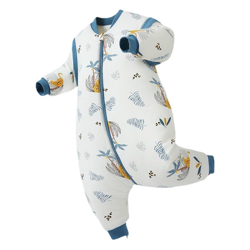 Детский спальный мешок для весны, осени и зимы, утолщенный спальный мешок с раздельными ножными отделениями и поддержанием постоянной температуры для младенцев, детское одеяло с защитой от раздражения, универсальное для всех сезонов.
