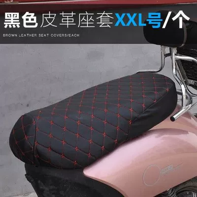 leather seat cover universal waterproof – Motorcycle cushion - black-xxl-plus-size-leather-cushion-model