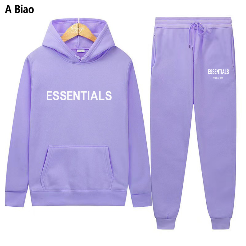 Zambia Essentials Temporada 8 Traje con capucha de pareja Marca de moda Transferencia de calor de letras Calle principal suelta más suéter F