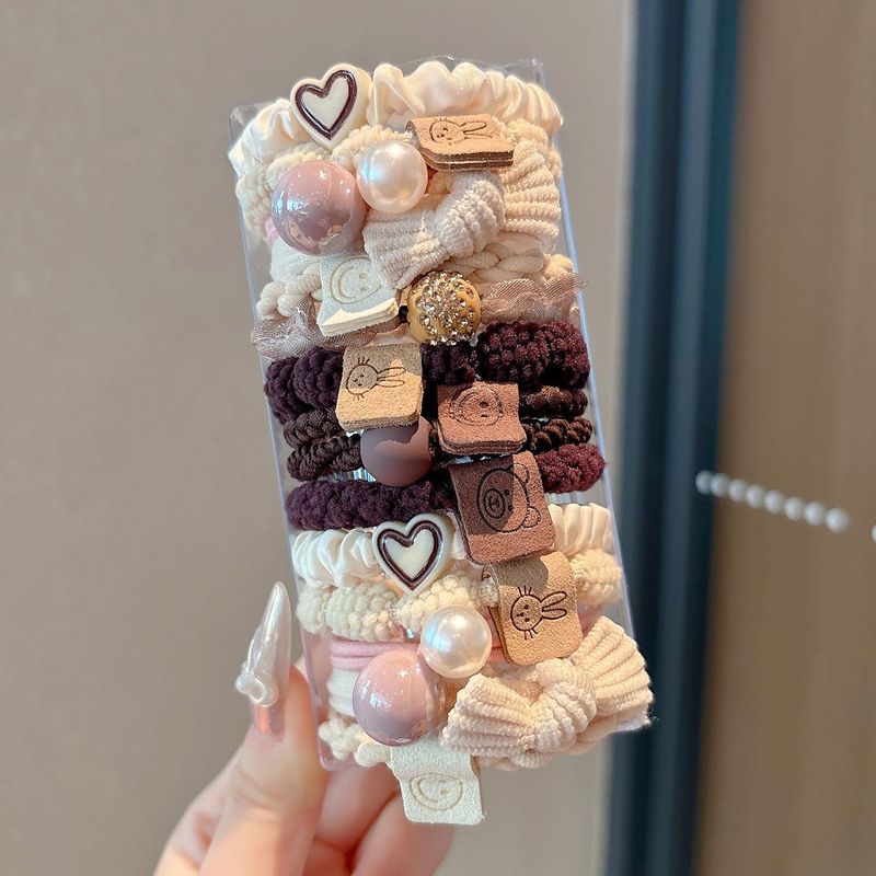 新款美拉德系皮筋少女扎发发绳高马尾不塌头绳秋冬高级感发饰头饰|undefined