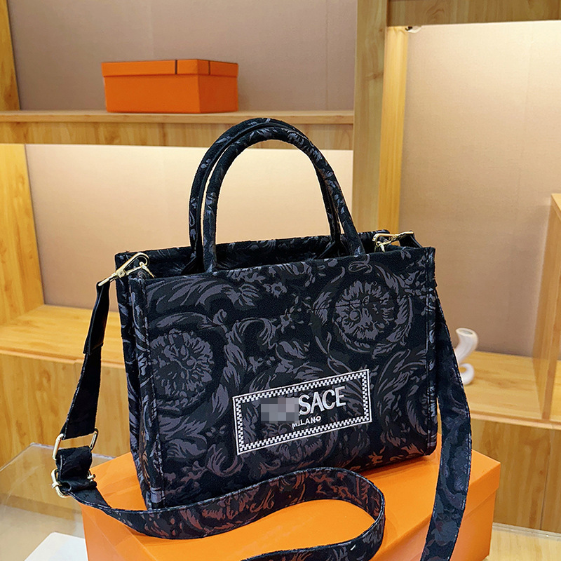 大衆デザイン国風プリント刺繍トートバッグ女性大容量通勤ハンドバッグ高級感シングルショルダーバッグ|undefined