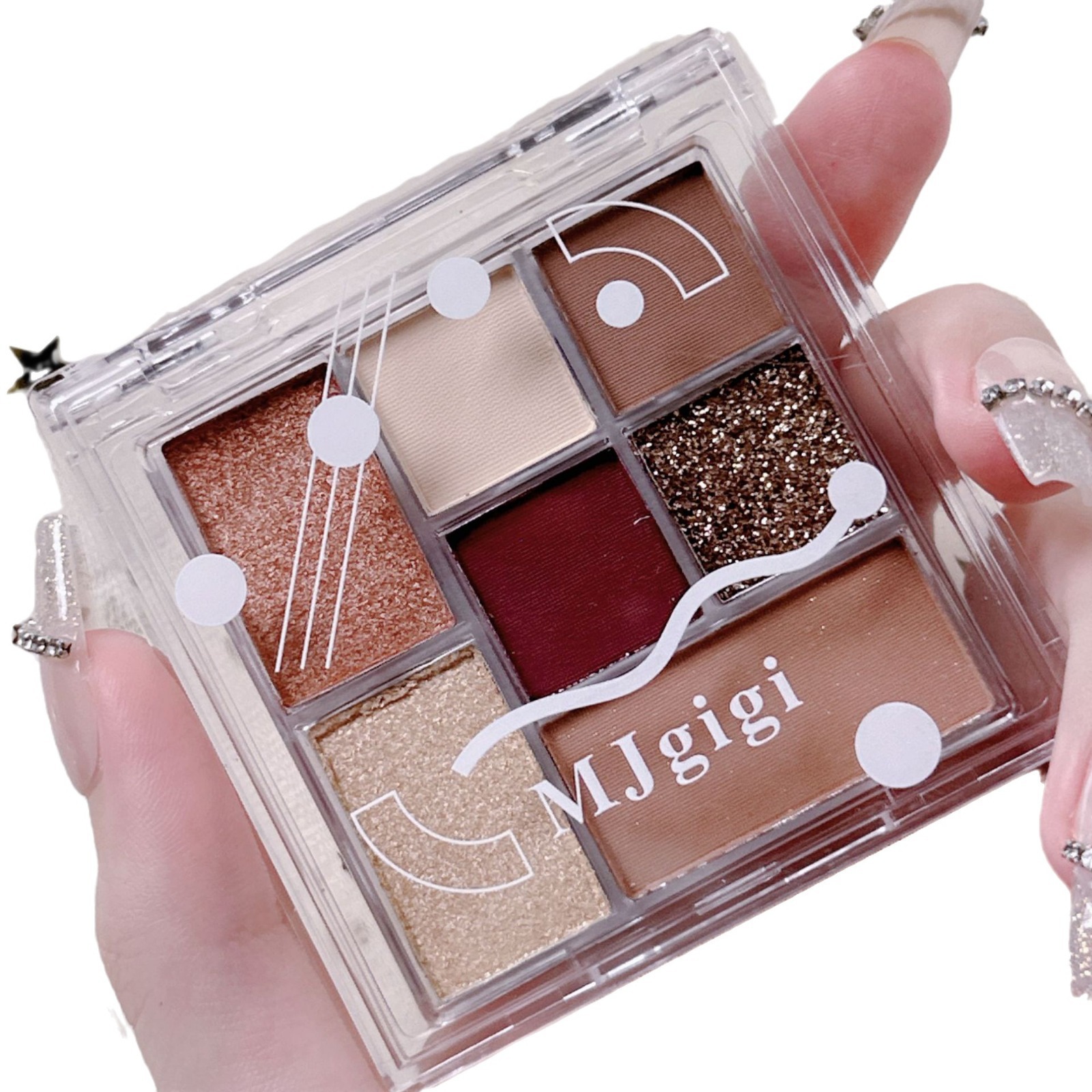 MJgigi sombra de ojos transparente de siete colores color tierra mate perlado impermeable a prueba de sudor sin manchas paleta de sombras de ojos de 7 colores al por mayor