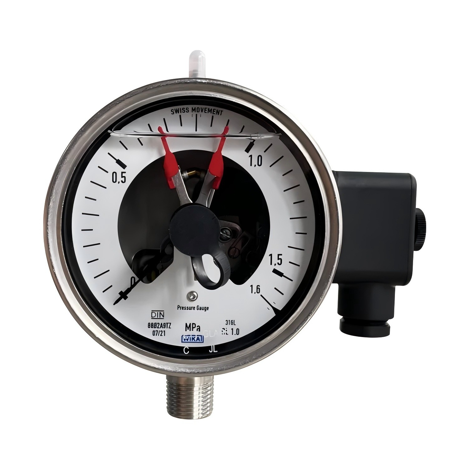 WIKA波登管PGS23.100.821径向耐震型磁助式电接点波登管压力表