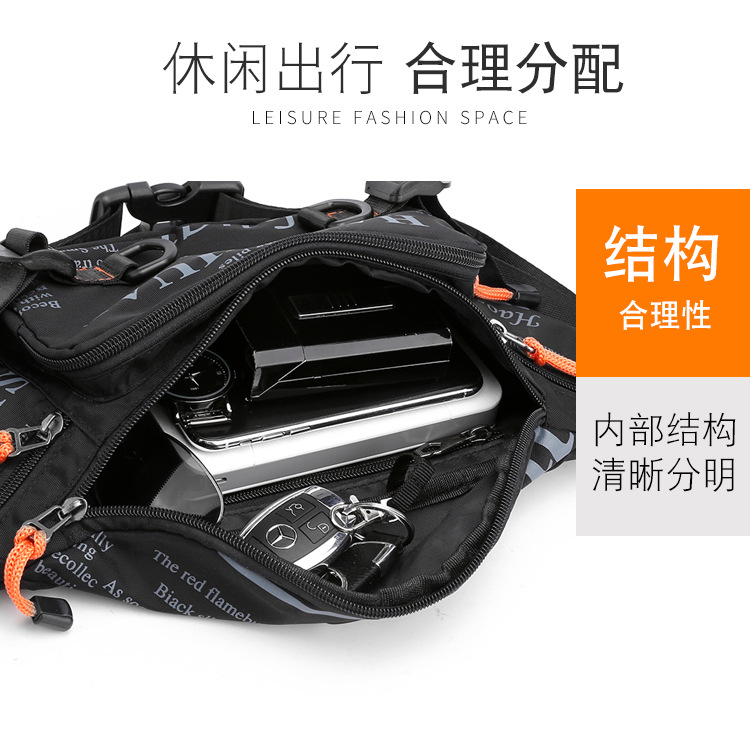This men's waist bag is a small, lightweight, Instags-style Korean-style chest bag, a versatile and fashionable hip-hop single-shoulder crossbody small bag undefined