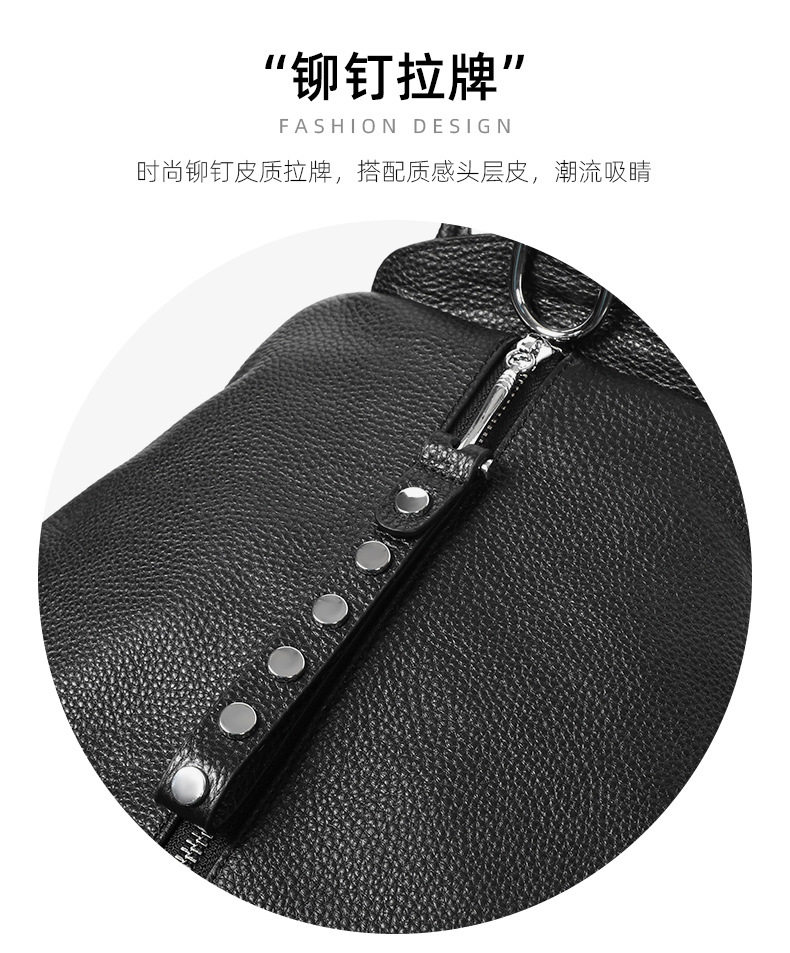 Ba lô nữ da thật chống trộm da bò lớp đầu dung tích lớn 27×15×31 cm — Màu nâu, Màu đen chi tiết 8