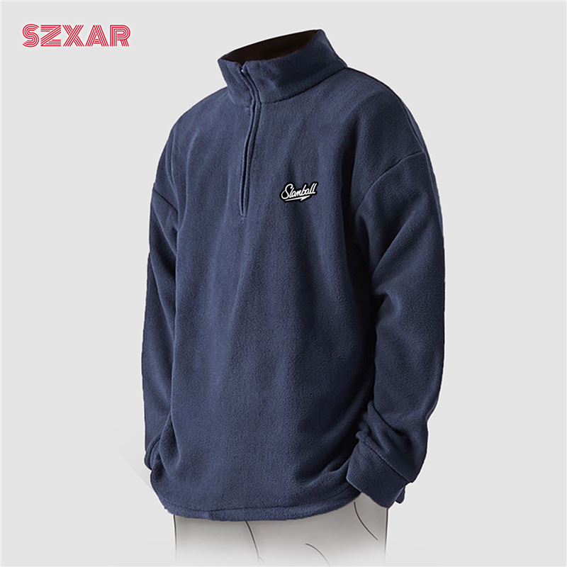 2026 nuevo estilo holgado americano de invierno / otoño, chaqueta de terciopelo, chaqueta de cuello vertical, chaqueta cálida casual