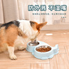 Cross border New products dinosaur Pets non-slip Double bowls Stainless steel bowl Cartoon Water Feeder Kitty Cat food bowl