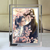 Crystal, leather photo frame, glossy pack