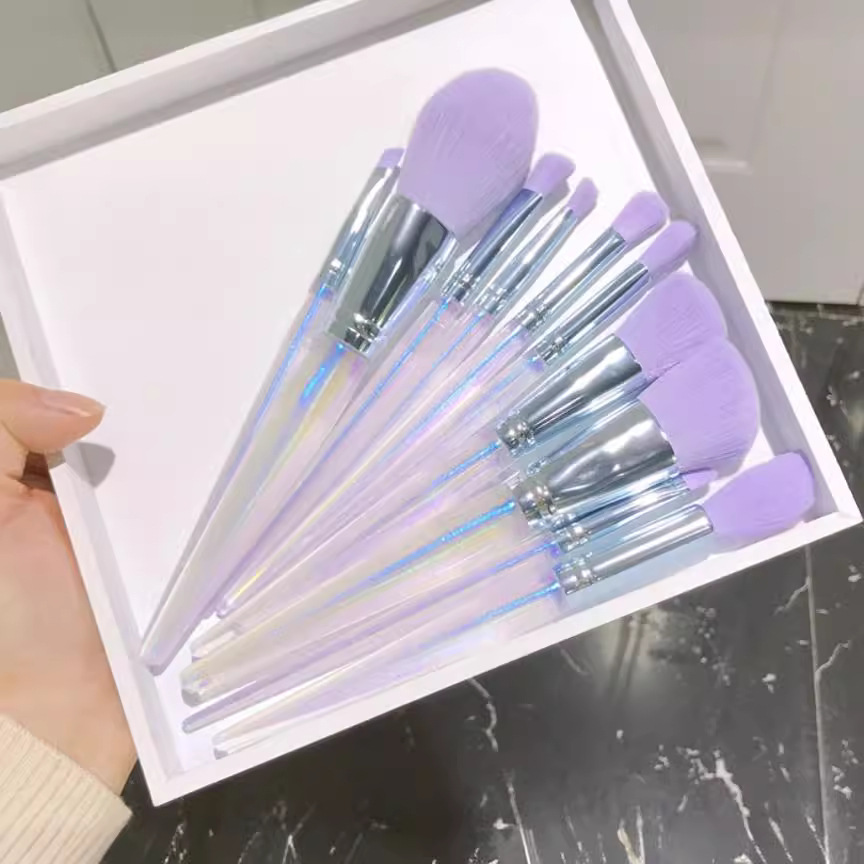 Fábrica al por mayor 10 pinceles de maquillaje barril traje conveniente cepillo de sombra de ojos cepillo de cejas Reparación de labios y nariz sombra cepillo de maquillaje facial