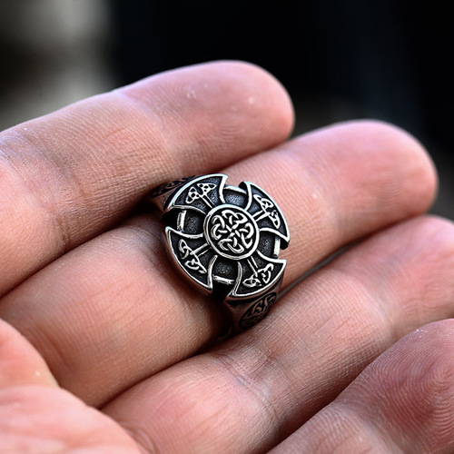 beier cross-border new cross Celtic knot titanium steel ring jewelry Nordic Viking stainless steel men's ring