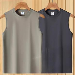 100% Xinjiang Pure Cotton Vest Men's T-Shirt Summer Loose Sports Fitness Vest Hurdle Sleeveless Bottoming Sweatshirt