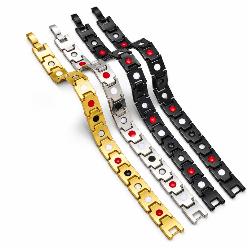 Customized Cross-Border Popular Men's Detachable Adjustable Length Bracelet Magnet Bracelet Bracelet European and American Couple Bracelet
