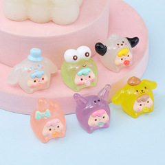 小號立體夜光三麗鷗泡泡崽崽diy飾品樹脂配件鑰匙扣卡通車載擺件