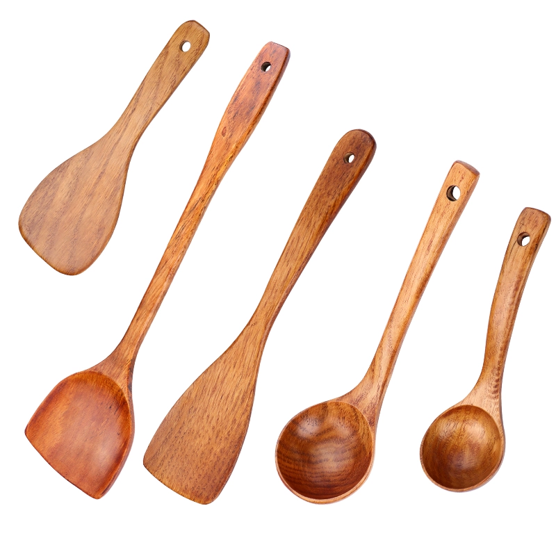 Wooden spatula household kitchen non-stick pan wooden kitchen utensils wooden spoon high temperature resistant wood cooking spatula
