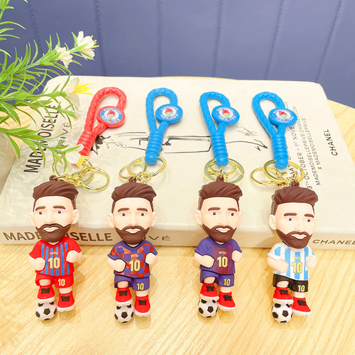 Football star and love couple figure keychain, backpack accessory, creative gift wholesale