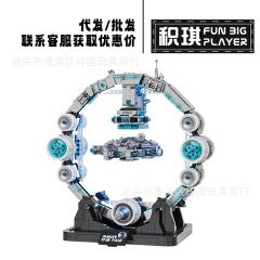 积琪JQ1122悬浮千年隼宇宙飞船战舰灯光拼装星际模型摆件玩具积木