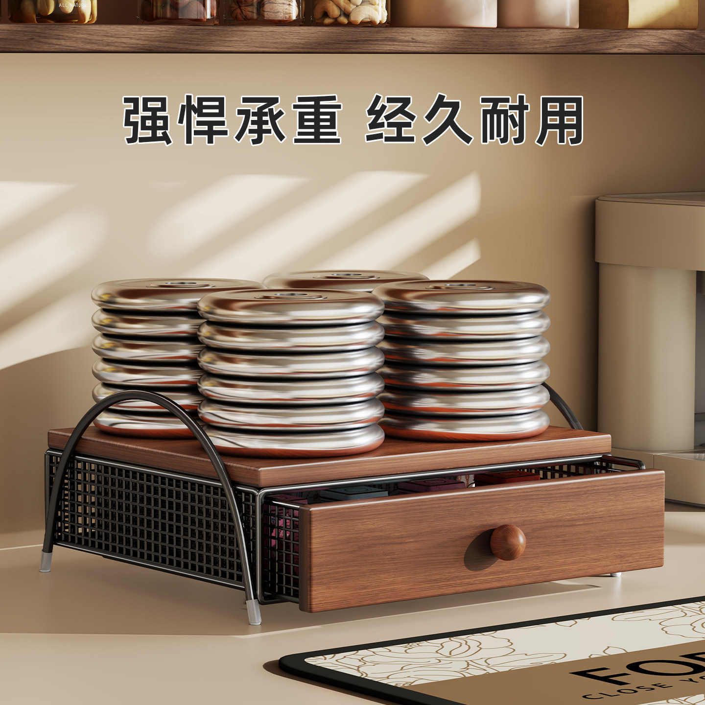 Estante Organizador de Mesa Multicapa Extraíble para Cocina