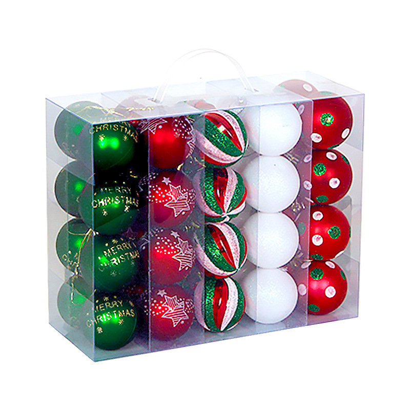 Amazon Cross-border Christmas Ball Set 6CM40 bolas decorativas de Navidad bolas pintadas bolas de plástico galvanizado