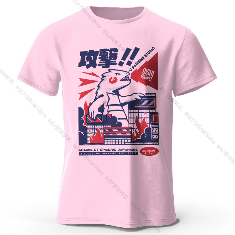 都市动漫恐龙图形t恤-独特日本卡通设计的男人女人时髦的街头服装|undefined