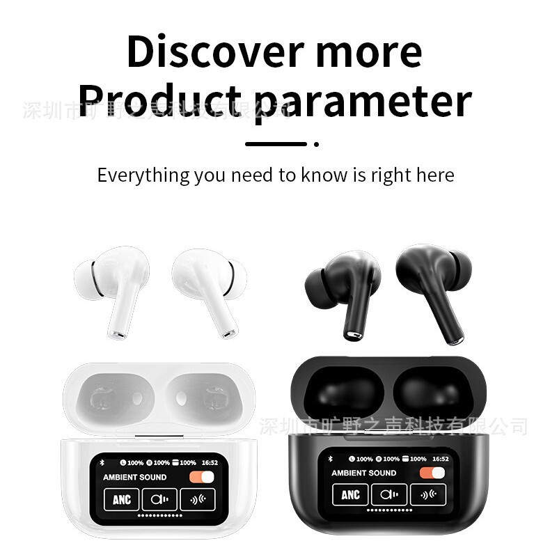 華強北A9pro Bluetoothイヤホン タッチスクリーン搭載 インイヤー ワイヤレス ノイズキャンセリング スマート翻訳イヤホン Apple対応|undefined