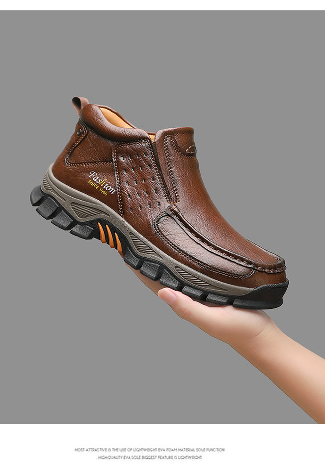 Giày bốt Martin nam cỡ lớn đế mềm thoải mái, bốt cổ thấp casual — 8778 màu đen, 8778 nâu sẫm chi tiết 29