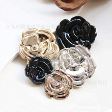 厂家直销时尚个性玫瑰花高脚钮扣马甲大衣风衣西装外套手缝百搭钮