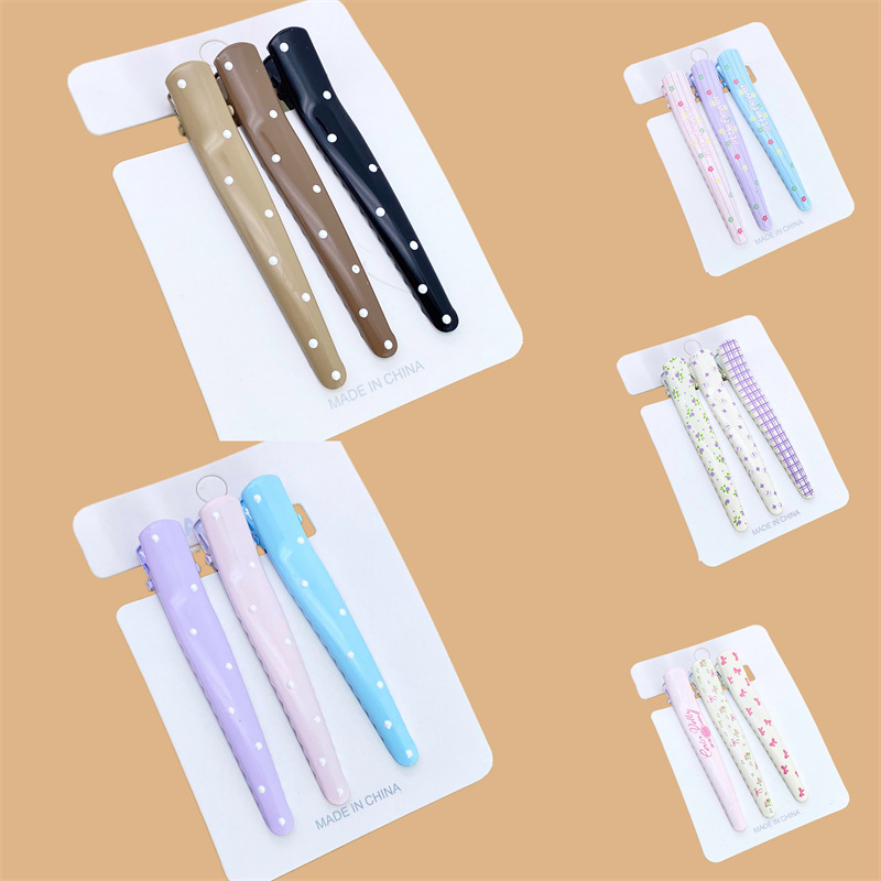 Pinza de Pico de Pato Metálica con Diseño de Puntos de Dopamina, Pinza para Flequillo de Niña, Horquilla para el Cabello Lateral, Pinza de Pico de Pato Versátil
