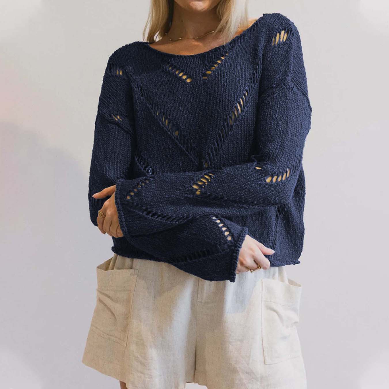 solid color thin knitted autumn sweater