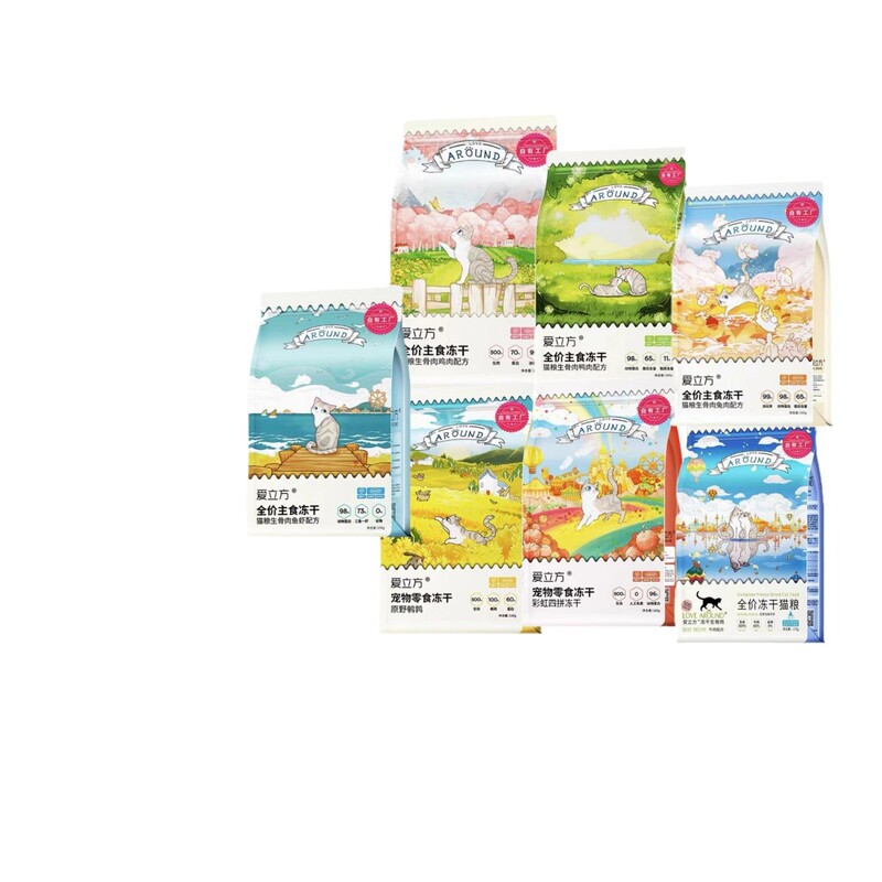 Icube Staple Food Freeze-Dried Trial Pack Pet Full Price Raw Bone and Meat Full Stage Adult Cat Food Rabbit Meat and Hair Snacks