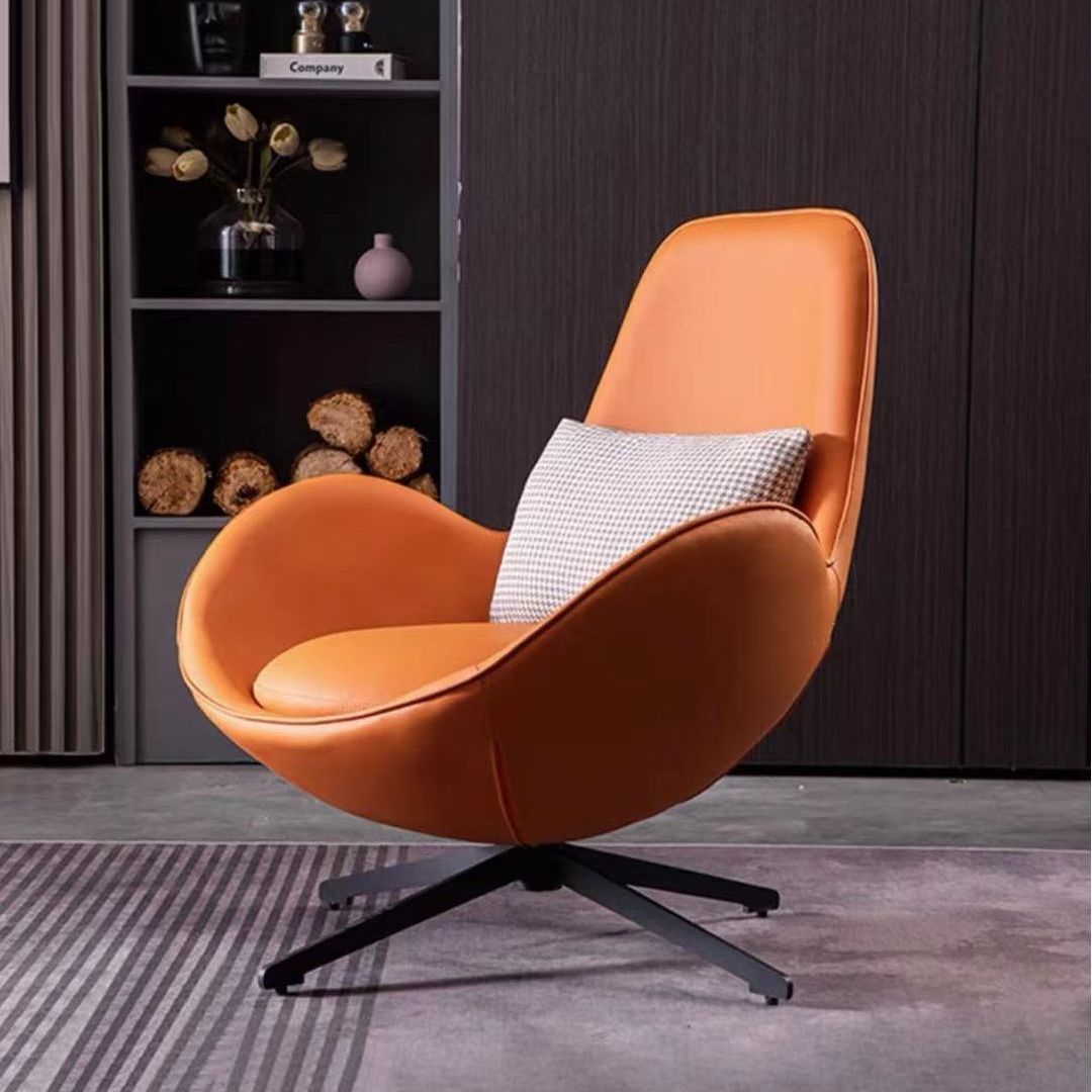 Sofá perezoso tipo nórdico, silla individual de lujo para balcón, sala de estar o dormitorio, diseño cómodo con respaldo, estilo huevo