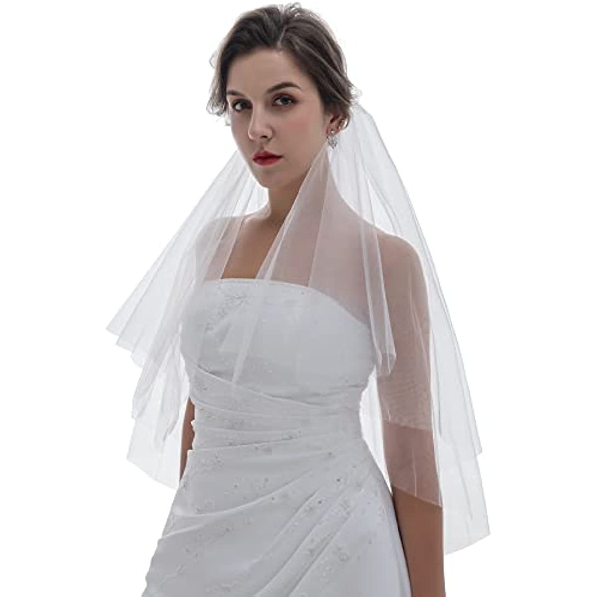 New minimalist bride's single-layer headpiece with ribbon, forest-style edge, medium-long head accessory for wedding dress, travel photography, Korean style