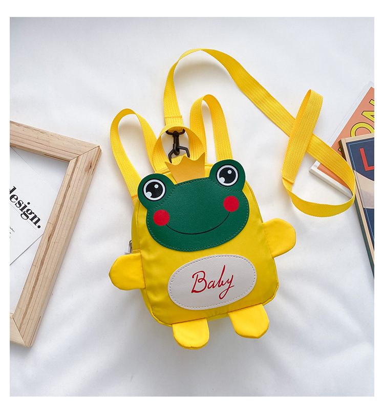 Kindergarten schoolbag for children, boys and girls, 1-3-5 years old, anti-wandering rope, cute frog, double-shoulder baby small backpack undefined