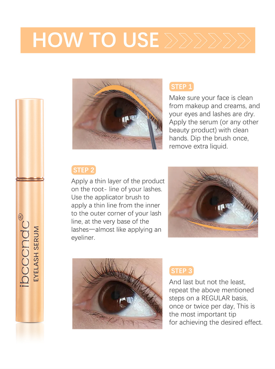 carina IBCCCNDC Golden Tube Mascara trasparente, allungato, naturale, liquido per la cura scuro e denso_voghion.com