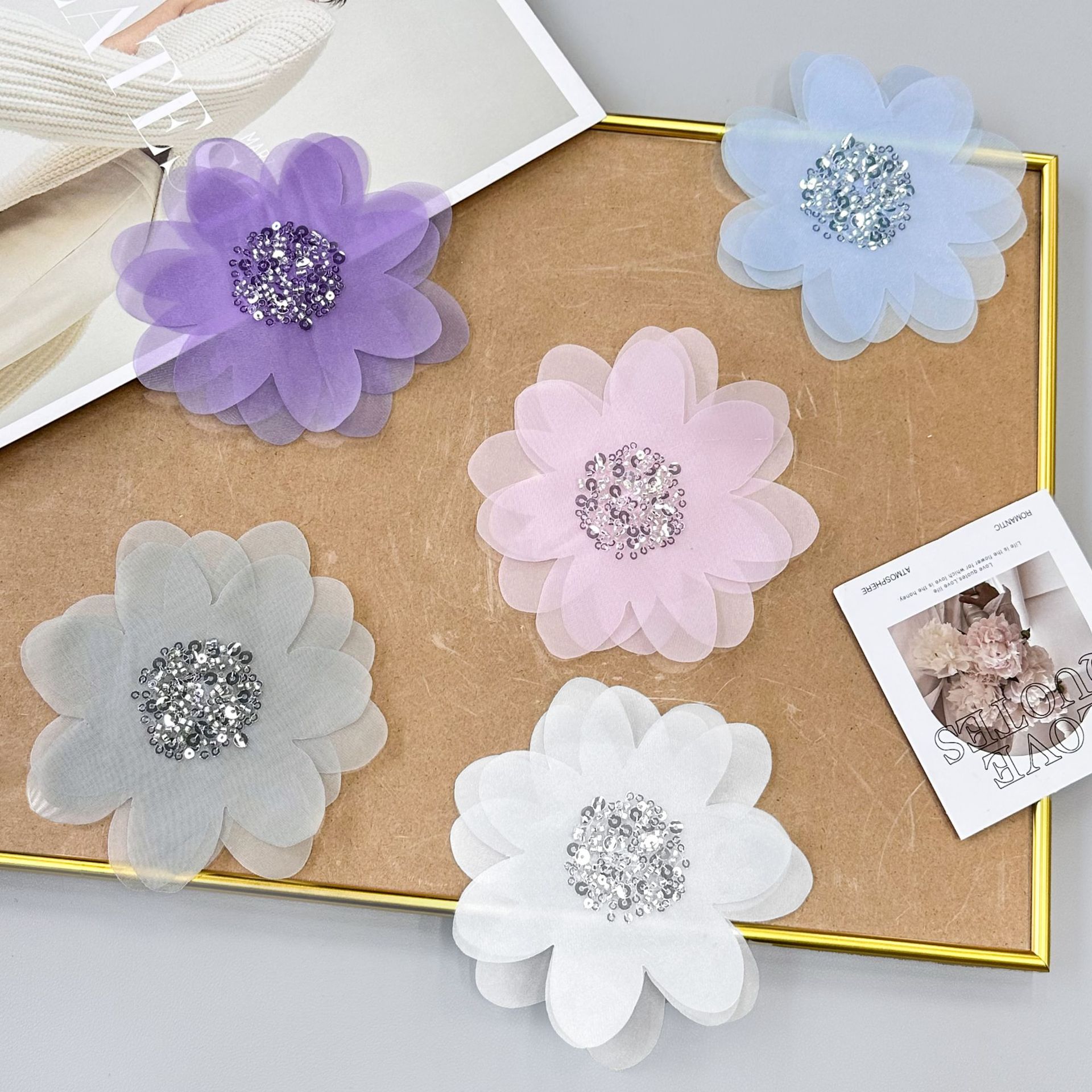 Decoración de flores DIY hecha a mano vestido de boda joyas decoración de flores de pecho multicolores ropa infantil vestido zapatos accesorios sombreros