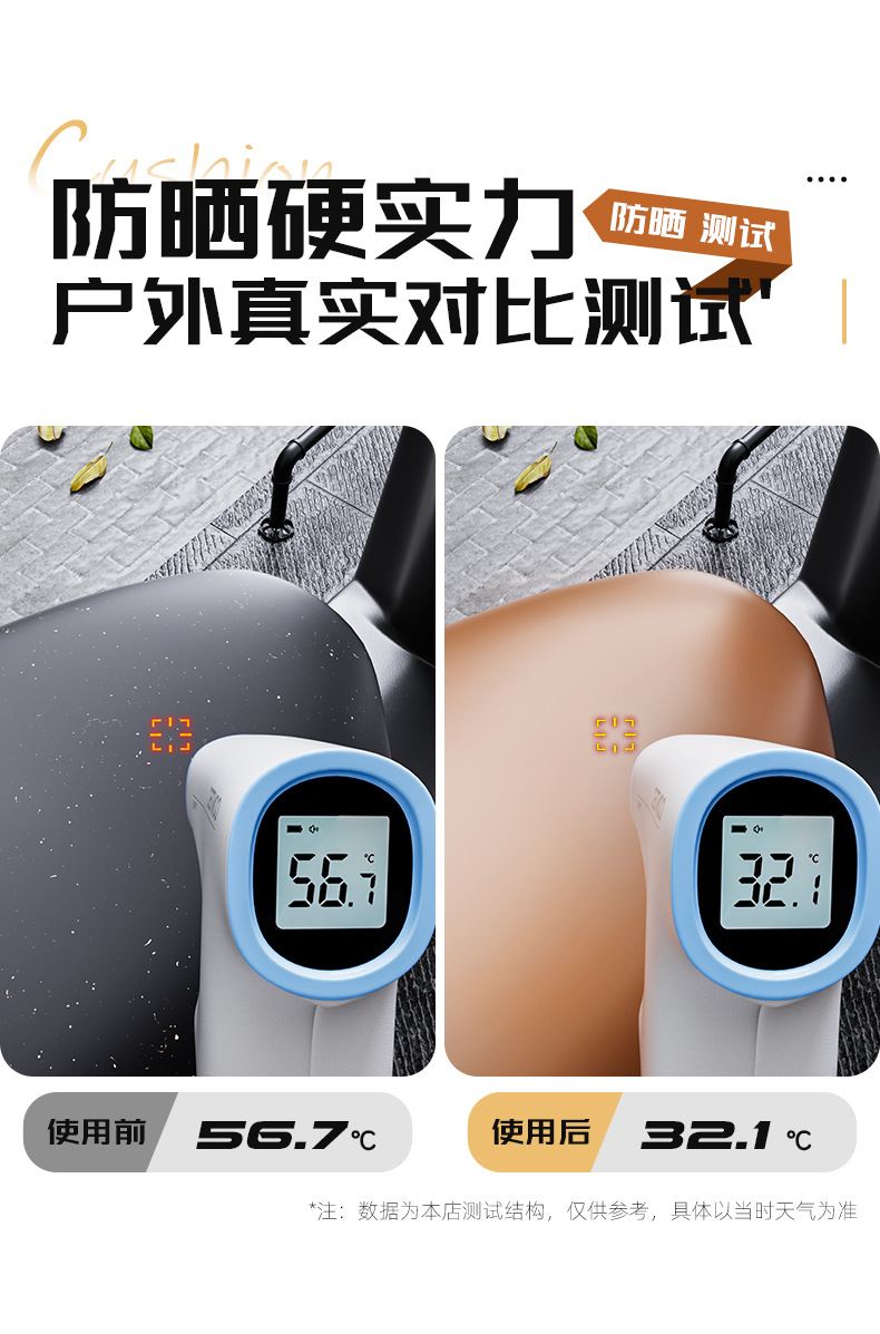 Electric Car Cushion Cover Waterproof Sunscreen Thickened Emmayadi Tall Bell Green Source Battery Bicycle Seat Cover