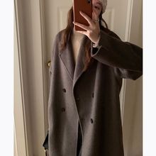 美拉德中长款毛呢外套女小个子洋气韩系秋冬加绒加厚呢子大衣