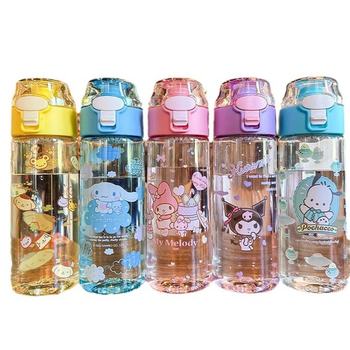 Sanrio Kuromi direct drinking water cup with tea separator for children going to school special summer outdoor sports plastic kettle